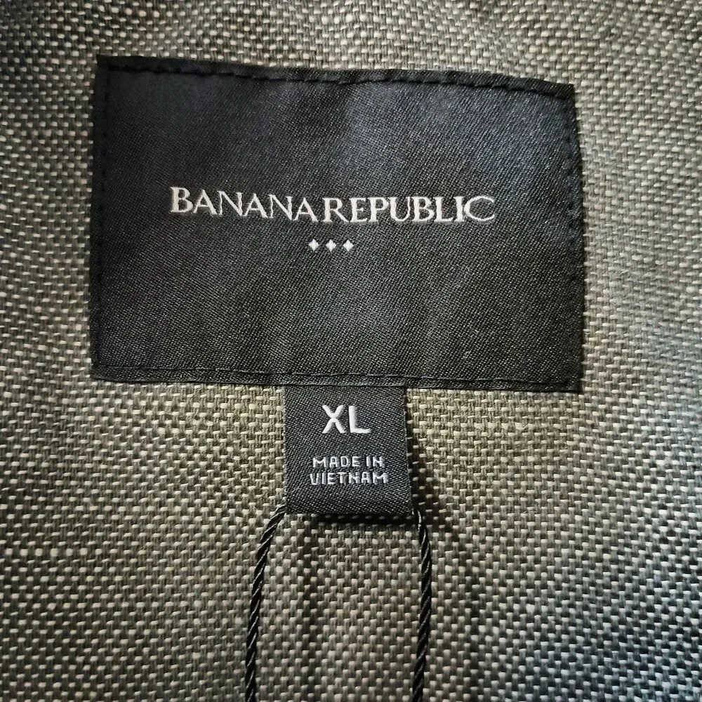 Banana Republic Factory Linen Blend Bomber Jacket Olive XL Full Zip Lightweight